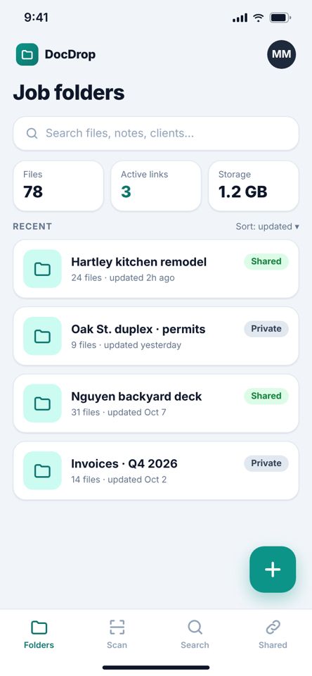 DocDrop screen 1