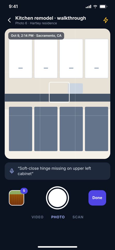 SnapReport screen 1